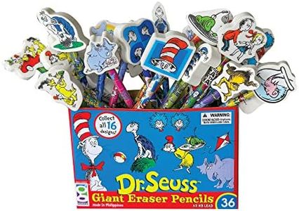 Raymond Geddes 66865 Dr. Seuss Number 2 Pencils With Giant Pencil Top Erasers (Pack of 36)