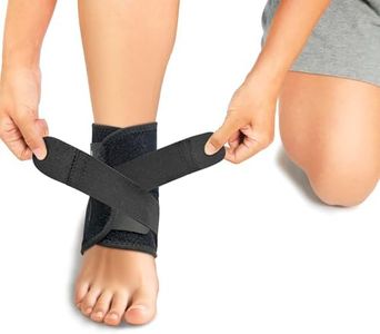 BRACOO Ankle Brace, Ankle Support for Plantar Fasciitis, Achilles Tendonitis, Ligament Damage, Sprained Ankle, Sprain, Pain Relief, Injury Recovery, Open-Heel Design, FS10 (Black, One Size)