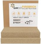 GIRtech USM-2 Heavy Duty Firebricks 2-Pack Fireclay, Chamotte 3000F US Stove 9" x 4-1/2" x 1-1/4" Insulating, Replacement Fire Bricks for Fireplaces, Wood Stoves, Pizza Ovens, Steel Furnaces, Forge