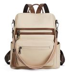 Telena Backpack for Women Vegan Leather Backpack Large Travel Backpack, College Shoulder Bag with Tassel Beige-Brown