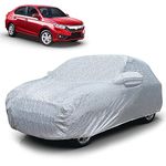 Autofy 100% Waterproof Car Cover SilverTech Fabric for Honda Amaze (New) [Year 2018 Onwards] - Dust & UV Proof Car Cover with Soft Cotton Flock Layer Inside for Paint Protection