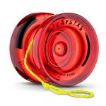 Yoyo K2 Crystal Responsive Yoyo for Kids, Trick Yoyo K2 with Dual Purpose Mode, Professional Yoyo for Kids/Adults with Unresponsive Yoyo Bearing Kit +12 Yo yo Strings + Yo yo Case Bag - Red