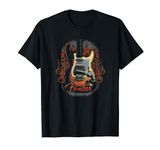 Fender Guitar Flaming Rose Garden Portrait T-Shirt