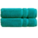 Christy Chroma Bath Sheet Towels | Set of 2 | Highly Absorbent Heavyweight 675GSM | Bold and Bright | Soft Velvety Smooth Bathroom Shower Towels | 100% Cotton | Sustainably Made | Vivid Teal