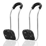 INTOR Universal Bling Car Seat Back Hook Accessories Headrest Hook Metal Stainless Steel Hook Rhinestone Decoration Accessories Car Storage Hook Gorgeous 2PCS (Black)