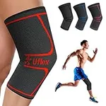 UFlex Athletics Knee Compression Sleeve Support for Women and Men - Knee Brace for Pain Relief, Fitness, Weightlifting, Hiking, Sports - Red, Small
