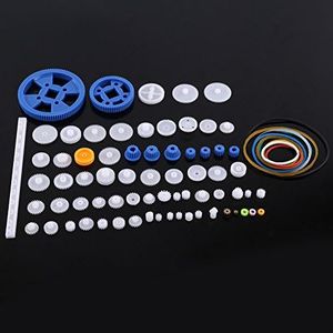 Engranajes de Motor Plástico Conjunto de Engranajes de Plástico Kits de Gusanos de Correa de Polea Conjunto de Engranajes de Corona Piezas de Bricolaje de Juguete de Motor de Robot(80 gear packages)