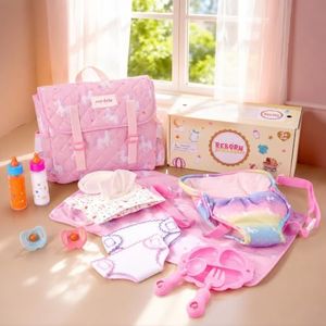 BABESIDE Baby Doll Accessories, 13 Pcs Doll Diaper Bag with Doll Carrier
