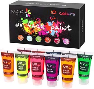 Maydear UV Face Paint and Body Paint Set, Glow Fluorescent Colors Body Paint Set Neon Liquid Face Paint, Perfect for Carnival, Party, Halloween-10 Colors 0.7 FL OZ. Each