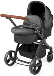 Ickle Bubba Stomp Urban 3-in-1 Travel System (Astral) - Matte Black/Charcoal Grey/Tan