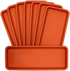 Farmlyn Creek 8 Pack Large Plastic Plant Drip Trays for Watering, Rectangular Planter Saucer Pans for Indoors, Outdoors, Garden Supplies (Terracotta Red, 17x7 in)