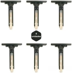 6 Flejes de Persiana de 15,5 cm | Soportes para Tirantes de Persianas Enrollables de Aluminio y PVC | Acero Inoxidable y Nylon Gris | Fleje de Seguridad de Unión de las Lamas de Persiana y el Eje