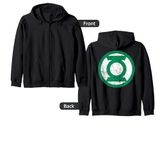 DC Green Lantern Logo Distressed Zip Hoodie