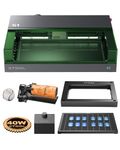 xTool S1 40W Engraver Machine with Riser Base & Honeycomb Working Sheet & Air Assit & RA2 Pro, Enclosed Cutter and Engraving Machine for Wood, Metal, Leather, Acrylic and Glass, Class I Safety