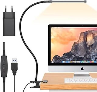 iZELL Luz Lectura con Clip 77 LED [3 Modos de Color y 10 Niveles de Brillo] Lámpara Led Escritorio para la Mesa Trabajo Estudio Leer, Flexos de Pinza con Cuello de Cisne Regulable de 70cm