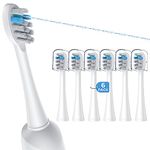 6 Pack FitMount Toothbrush Replacement Heads Compatible with WaterPik Sonic Fusion 2.0, FitMount Flossing Brush Head Fit for Water-Pic SF-01 SF-02 and 2.0 SF-03 SF-04