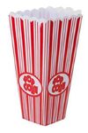 PMS TAPERED SQUARE PLASTIC POPCORN CONTAINER W/RED PRINT - Pack of 4