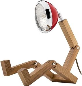 Piffany Copenhagen Lampada da Tavolo Mr. Wattson 12 V, Flash Red, Metallo Legno, Rosso, Unica