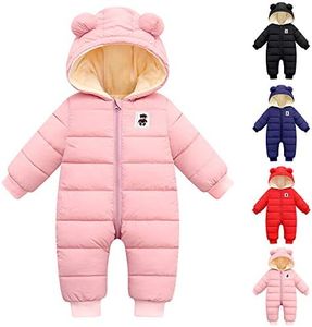 Unisexe Bébé Combinaison de Neige à Capuche Combinaison Manteau d'hiver à Manches Longues Barboteuse Vêtements Veste Épaisse Outwear pour Enfant en Bas Âge Garçon Fille