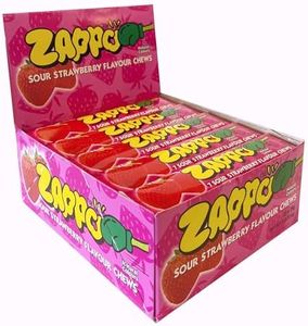 ZAPPO Sour Strawberry Flavoured Chews - (Bulk Pack of 30 Sticks)