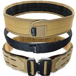 Bear Armz Tactical Battle Belt | Molle Riggers Belt | Duty Belt | Heavy Duty Anti-Slip Pad & Inner Belt Comb | 2-In-1 System, Flat Dark Earth Tan, S- Small