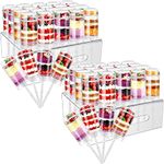 Geetery 50 Pcs Push Cake Pop Containers Clear Plastic Acrylic Display Stand Set Includes 2 Pcs 20 Hole Cake Pop Holder with Lids and 48 Push Pop Containers Shooter Cups for Birthday Weddings