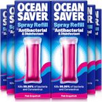 OceanSaver Antibacterial & Disinfectant Surface Cleaning Spray - 6x 9ml Refills | Powerful Just Add Water Multi-Surface Cleaner | Plastic-Free, Plant Based & Cruelty-Free | Pink Grapefruit Scent