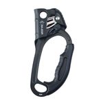 S.E.PEAK Hand Ascender CE Certified Strong Rappelling Gear Equipment with Ergonomic Rubber Handle for Rock Climbing Tree Arborist, Climbing Rescue Caving, Mountaineering, 8~13MM Rope, Right Hand，Black