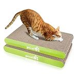 pecute Cat Scratcher Cat Scratching Boards 2 Pack, Kitty Scratching Pads Small Medium Cat Lounger Catnip Included