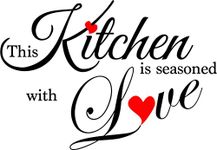 Newclew This kitchen is seasoned with love removable illustrated home decor decal sticker ((L)31''x22'')