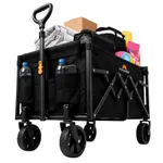 Voyager Lightweight Camping Wagon 120L, 100kg Folding Utility Trolley with All-Terrain Wheels, Compact Collapsible Cart for Festival Shopping, Picnic, Garden, Fishing, Beach & Camping (43x66x44cm)