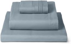 Mellanni Extra Deep Twin Sheets - 3 PC Iconic Collection Bedding Sheets & Pillowcases - Hotel Luxury, Ultra Soft, Cooling Bed Sheets - for Women, Men, Kids & Teens (Twin, Spa Blue)