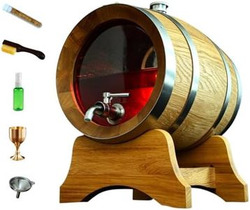 3 Liter Visualized Oak Aging Barrel Kit with Stand, Bung & Spigot, Wooden Mini Whiskey Barrel - Charred Oak Barrels for Aging Brandy, Bourbon, Cocktails, Rum, Tequila, Mead Wine,DIY Spirit Making Gift