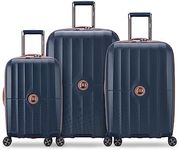 DELSEY Paris St. Tropez 21" Expandable Carry-On Spinner, Navy, 2-Piece Set (21/28), St. Tropez Hardside Expandable Luggage with Spinner Wheels