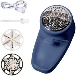 Nori Trim Fabric Shaver - Lint Remover for Clothes & Furniture Couch Pilling - Sweater Pill Remover - Clothes Shaver with 6 Precision Blades - Wireless and Rechargeable - Navy