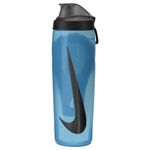 NIKE Refuel Bottle, 24 oz, BPA Free, Airtight Sports Bottle (Baltic Blue/Black/Iridescent), Recommended for Drinking Water during Exercise, 700 ml