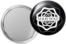 BONDUN Custom Mini Folding Compact Mirror with Image Text or Logo, 2.4 inch Round Portable Makeup Mirror for Purse, Personalized Pocket Mirror,Lightweight Travel Size Compact (50)