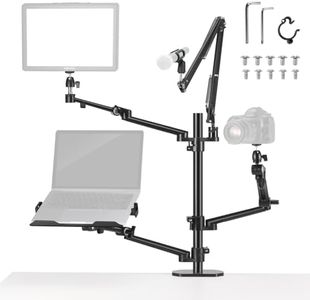 NEEWER Overhead Camera Stand Desk Mount Rig with 4 Boom Arms for Photography Video Light Ring Light Phone Mount Webcam Mic Compact DSLR for Live Streaming Broadcast Online Teaching Meeting, DS007