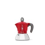 Bialetti New Moka Induction Induction Coffee Maker, 2 Cups, 100 milliliters, Aluminium, Red [Energy Class A+]