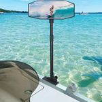 Pontoon Boat Mirror,Marine Boat Rear View Mirror for Pontoon Boat Water Skiing,Extra Large Pontoon Rearview Mirror 4.7" x 12.2",Pontoon Rear View Mirror,360° Adjustable Stable Boat Rearview Mirror