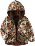 EIGIOO Kids Boys Polar Fleece Jacket with Hood Toddler Outerwear Warm Autumn Winter Coat 2-7Years