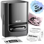 Nelko Label Maker Machine with Tape, PM220 Bluethooth Label Printer, 2 Inch Portable Thermal Printer for Small Business, Address, Logo, Clothing, Sticker Printer for Phones & PC, Black