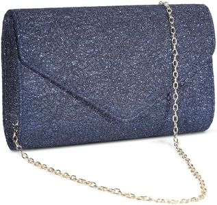 UBORSE Lace Clutch Purse for Women Navy Blue Glitter Evening Bag Rhinestone Envelope Party Handbag Cocktail Wedding Purses
