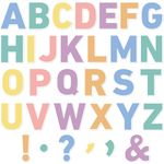 150 PCS Large 7" Font Letters and Punctuation Set, Colorful Pastel Rainbow Classroom Alphabet Cutout for Bulletin Board Display Home School, A Great Helper to Inspire Students' Learning Interest