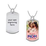 LeCalla 925 Sterling Silver Personalised Photo Necklace for Women | Customized Engraved Text Pendant for Girls | Image Dog Tag for Girl | Custom Jewellery Gift for Mom, Anniversary, Wedding, Birthday