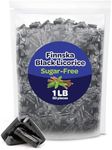 Finnska Sugar-Free Black Licorice Soft Candy, Nub-Shaped Gummy Bites, 1-Pound Pack