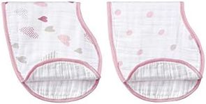 Bib Baby Meal 7034 Aden + Anais Burpee Bib, Set of 2, Heart Breaker, 100% Muslin Cotton, Baby Food