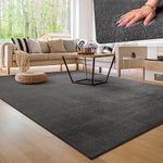 Paco Home Living Room Rug Fluffy Washable in Short Pile Soft, Size:140x200 cm, Colour:Anthracite