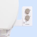 TUSHY Warm Water 3.0 Spa Bidet Toilet Seat Attachment | Non-Electric Self Cleaning Fresh Water Sprayer (Adjustable Water Pressure, Temperature & Angle Control), White/Platinum