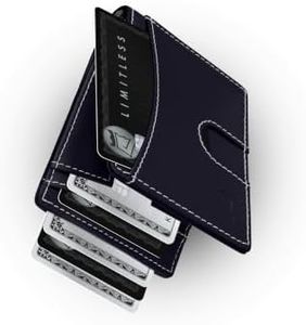 Kings Loot Money Clip Slim Minimalist Wallet for Men – RFID Blocking Leather Design with Money Clip – Front Pocket Bifold Holds 12 Cards – Stylish & Compact Wallets (Sapphire)